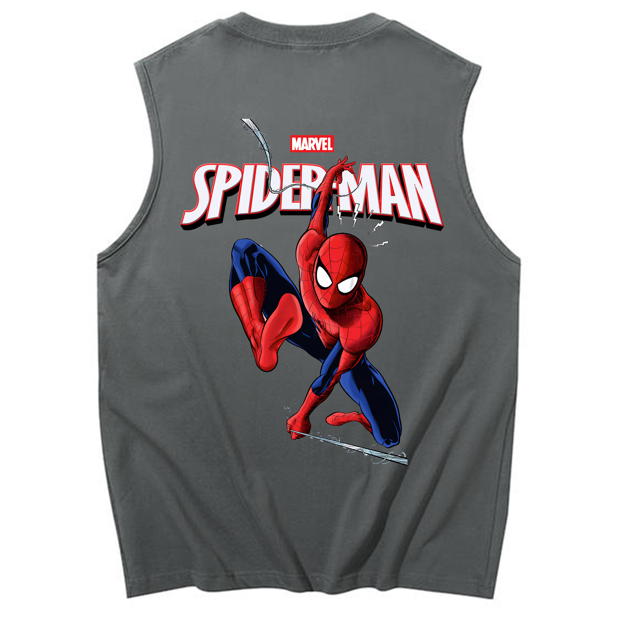 （画像用） Spider Man スパイダーマン コットン100％タンクトップ（背面プリント）